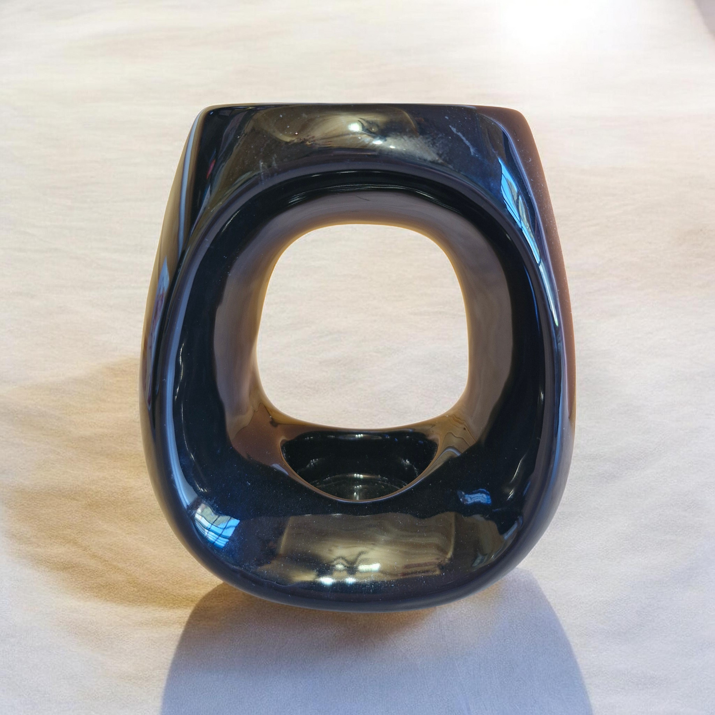 Black Ceramic Tea Light Wax Burner