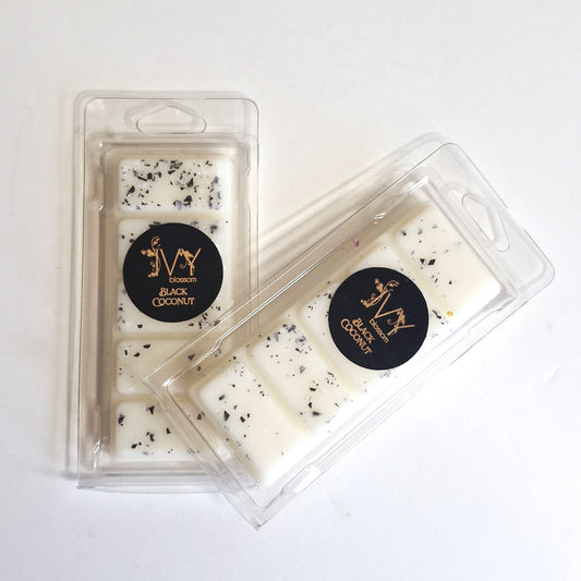 black coconut scented 5 cell wax melt bar