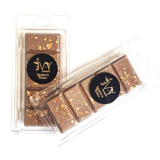 myrhh and tonka scented 5 cell wax melt bar