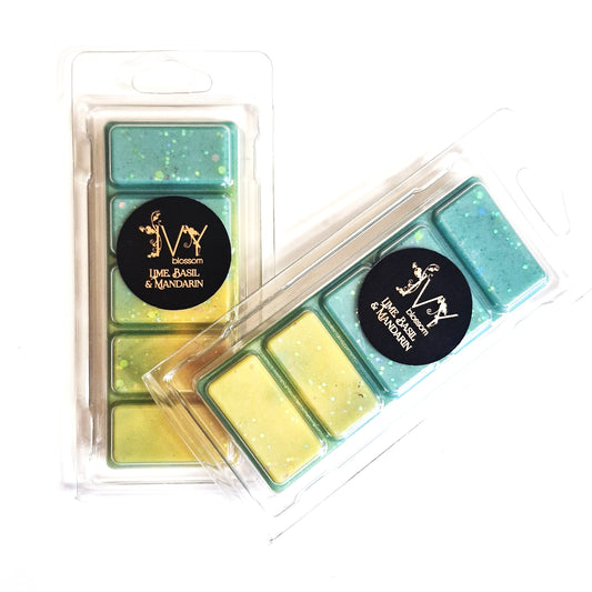lime basil and mandarin scented 5 cell wax melt bar
