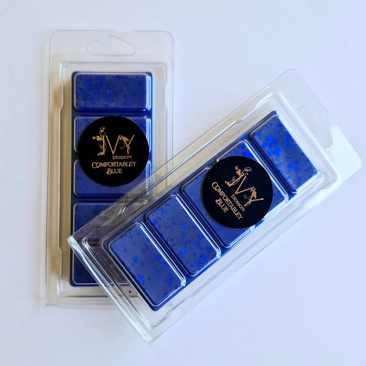 comfortabley Blue scented 5 cell wax melt bar