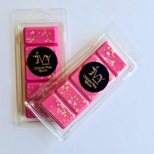cooling pink melon scented 5 cell wax melt bar