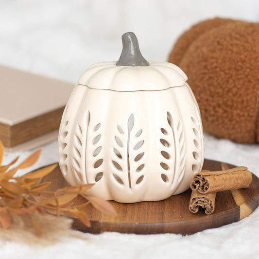 cream coloured leaf cut out tealight wax burner