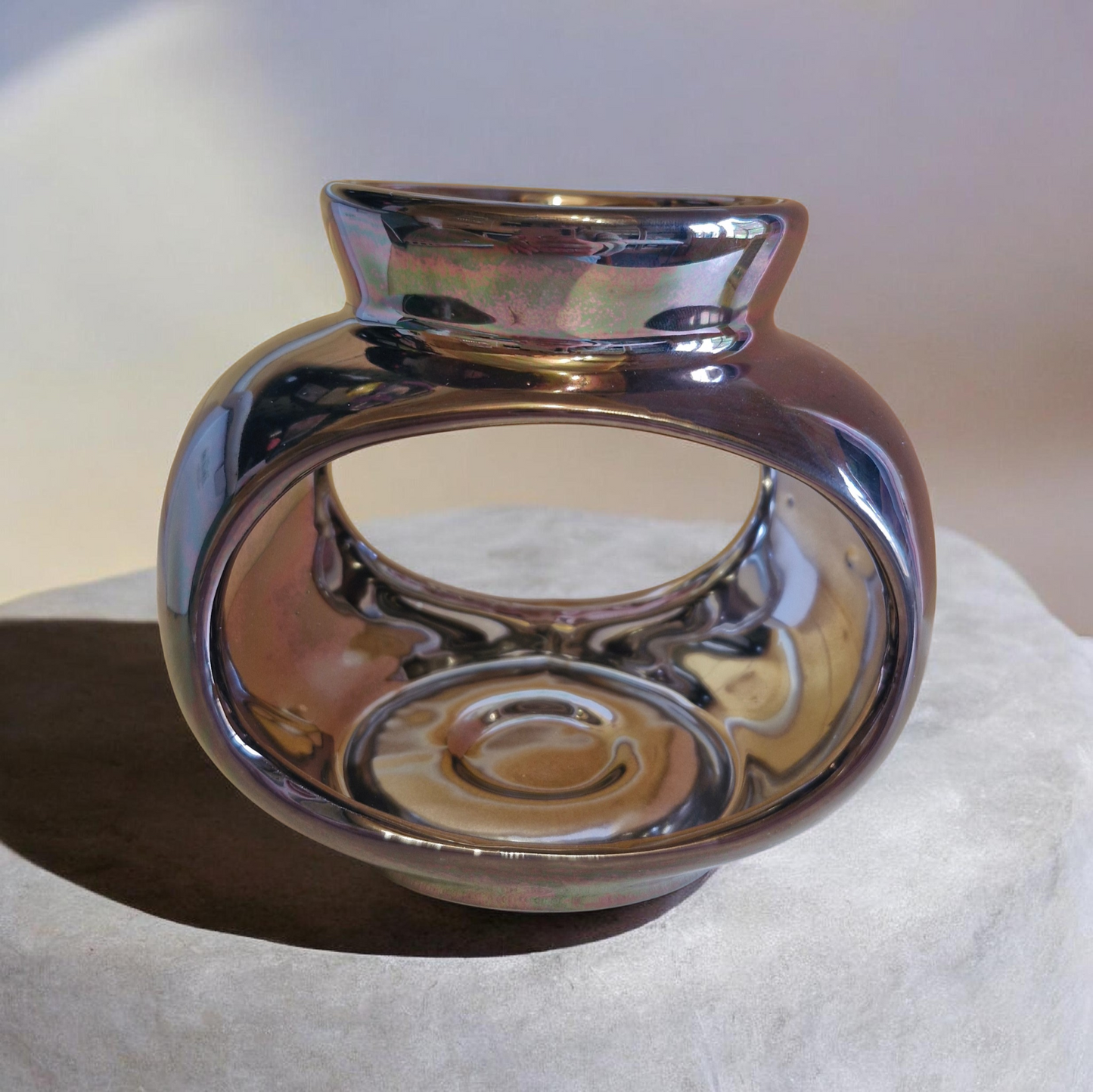 Bronze Metallic Modern Tea Light Wax Burner