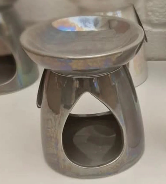 Grey Pearlescent Tealight Wax Burner