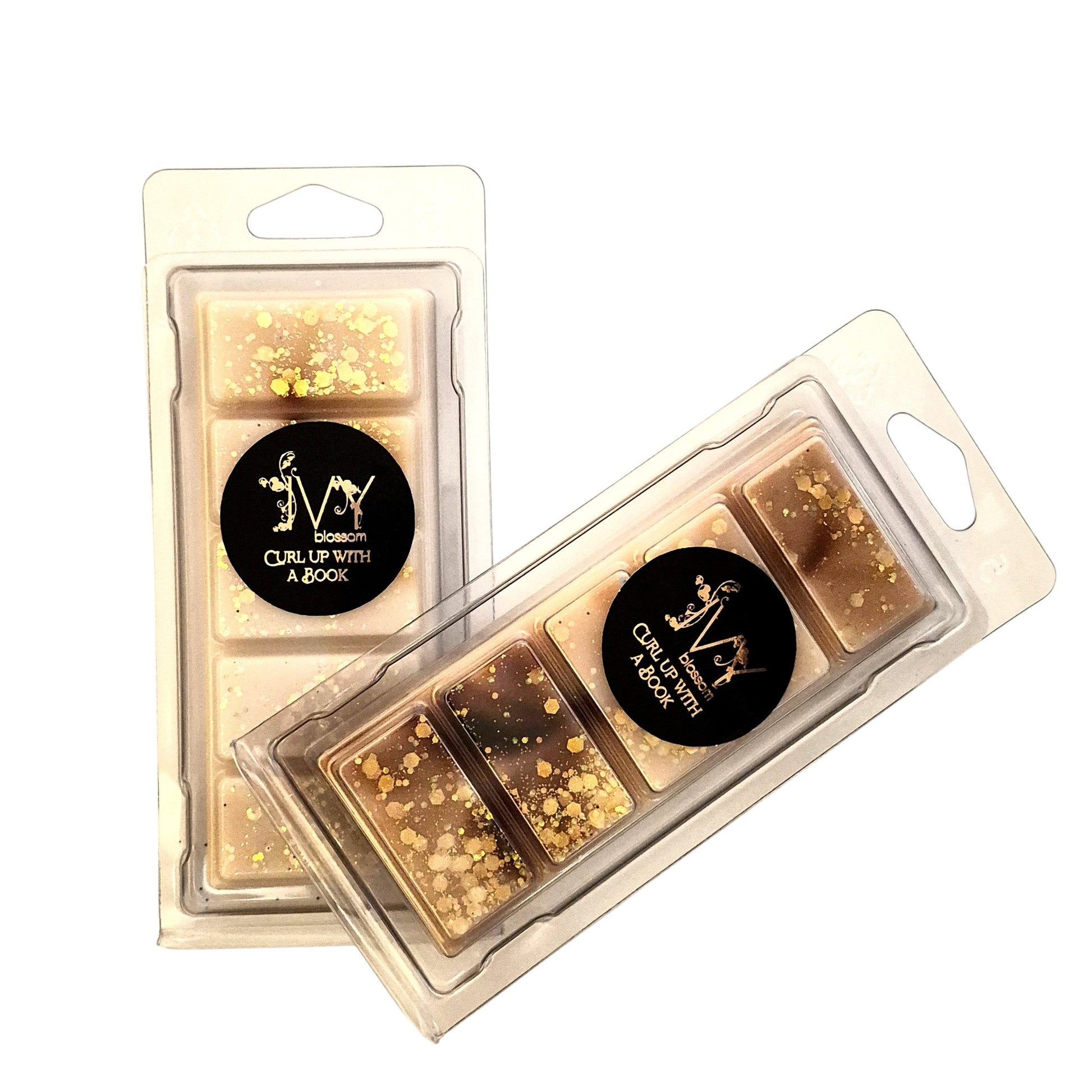 Curl up with a book wax melt in two packs featuring a rich, woody fragrance perfect for cozy nights with a book.