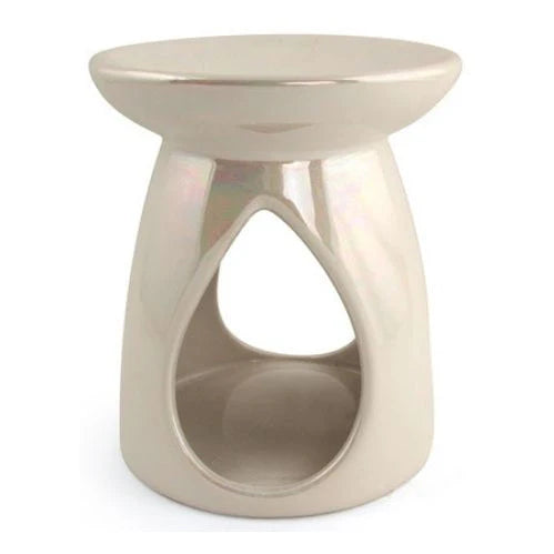 White Pearlescent Tea Light Wax Burner